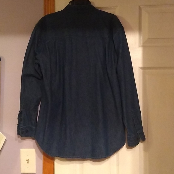 Faux denim button up - Picture 4 of 5